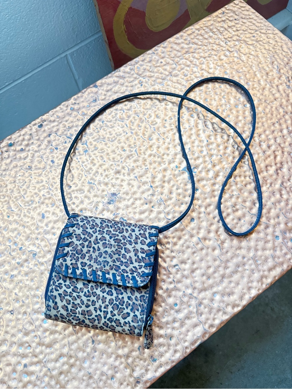Leopard Print Crossbody Bag - Black Trim